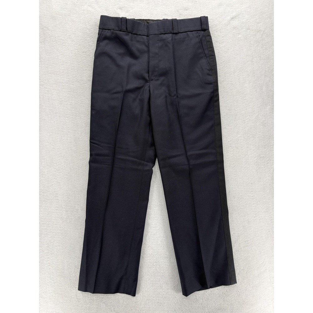 Flying Cross Dress Uniform Pants Mens 35x31 Blue Wool Side Stripe Police USA NWT